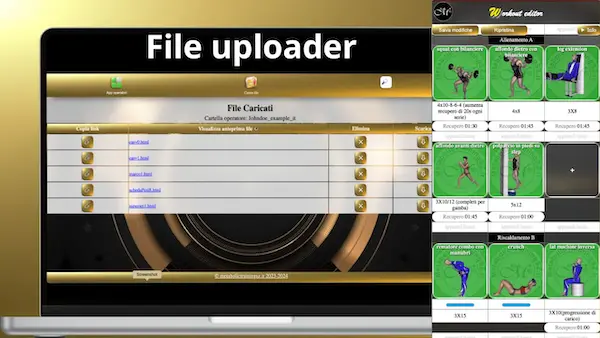 uploader, cloud, link, allenamento, personal trainer, palestre, nutrizionisti